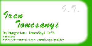 iren tomcsanyi business card