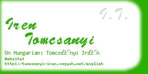 iren tomcsanyi business card